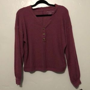 AEO waffle plush henley